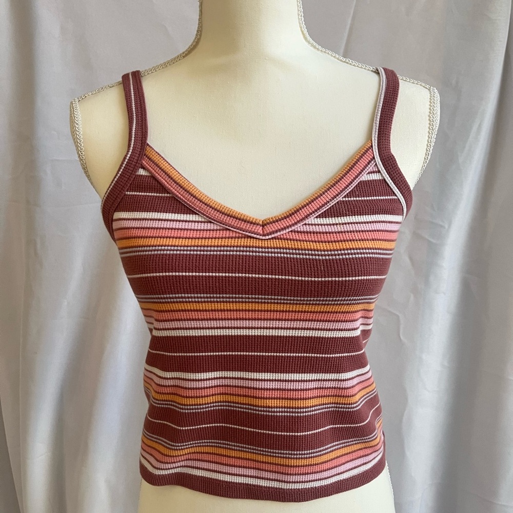Women’s SO GOODS FOR LIFE Juniors Sleeveless V-Neck Striped Tank Top Size M
